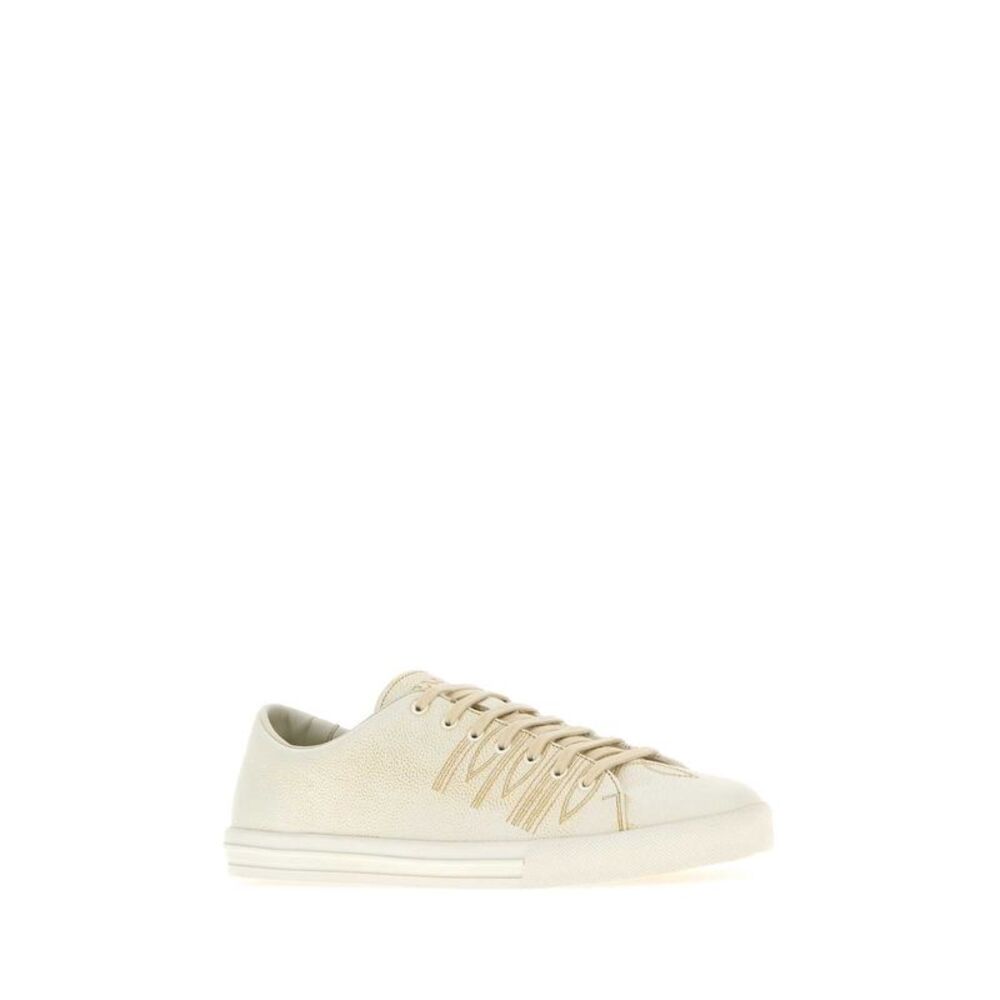 Prada Men Ivory Leather Sneakers - Picture 2 of 2